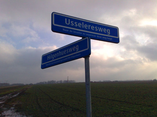 Hilgenhusweg en Helweg kruisen elkaar op de Usseleres
