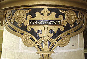 Blazoen van Clara van Sparwoude in Oude Kerk van Delft