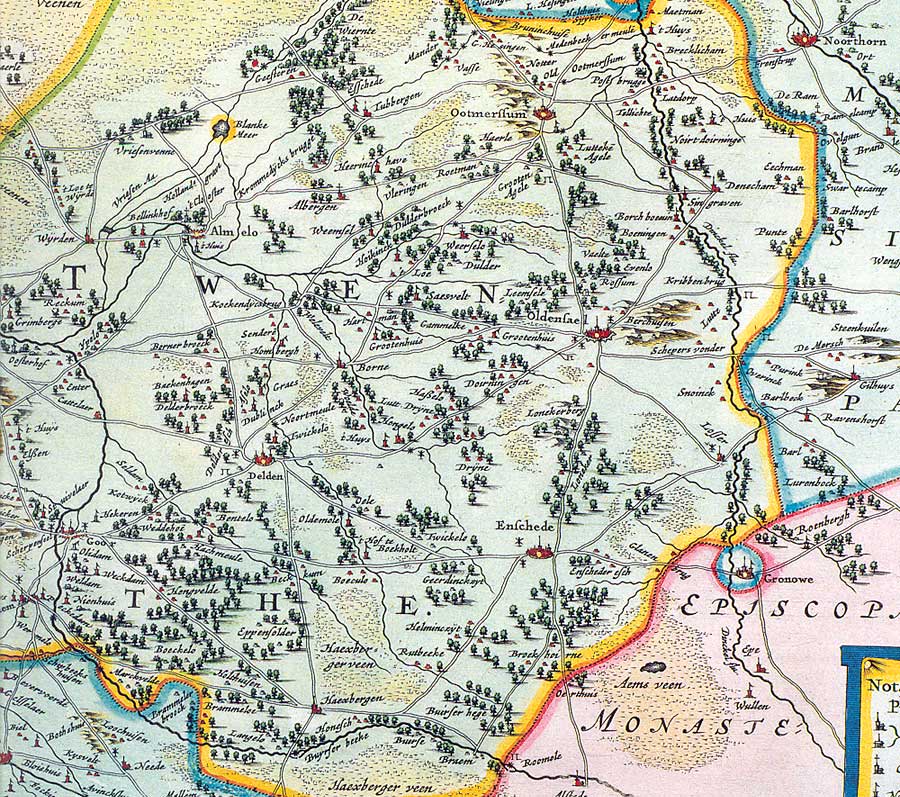 Twente volgens Joan Blaeu van rond 1665