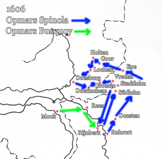 In 1606 zet Spinola zijn opmars in Oost Nederland voort