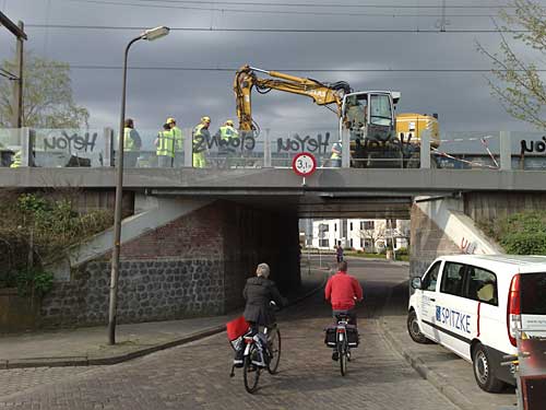 Werk aan het NS spoor van Pro Rail