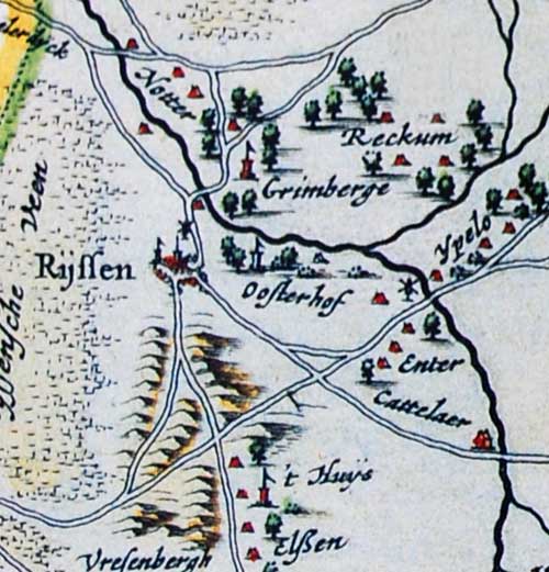 De weg Holland Westfalen over de Regge bij Rijssen