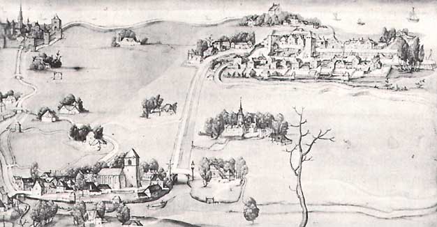 Delfshaven rechts en Rotterdam links 1500 - 1550