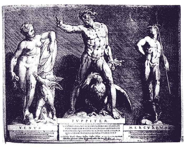 Gravure van het beeldhouwwerk van Willem van Tetrode