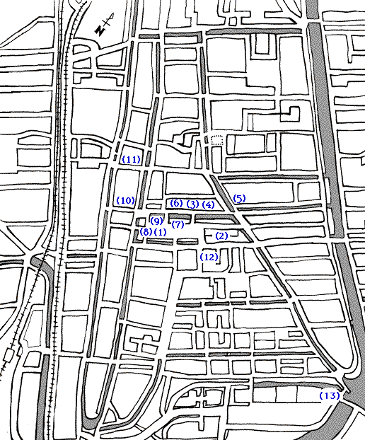 Plattegrond van Delft