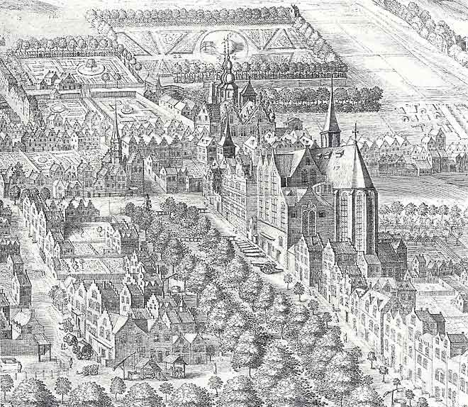 De kloosterkerk aan de Lange Voorhout in 1614