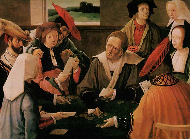 Card-playing people by Lucas van Leyden in 1517