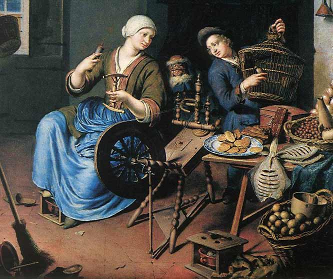 The Spinner by Willem van Mieris