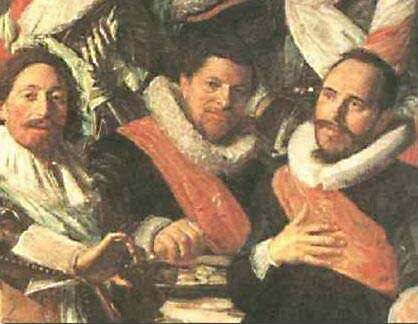 Detail uit een Schuttersgilde van Frans Hals