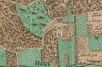 K = Zandenhoef vanouds de Bollenhofstede - kaart Daniël Engelman uit Haarlem 1794