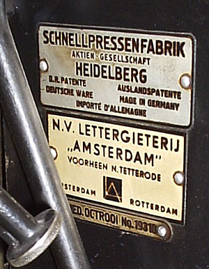 Lettergieterij Amsterdam (voorheen Tetterode) levert de beroemde Heidelberg machines