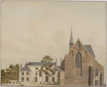 Gezicht op de westgevel van de Janskerk - 1822