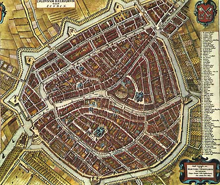 De kaart van Leiden