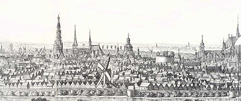 1659 Casper Merian; midden Onze Lieve Vrouwekerk Leiden