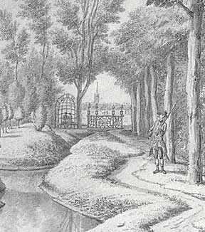 1772 Park Zuydwyijk en kerk Voorschoten