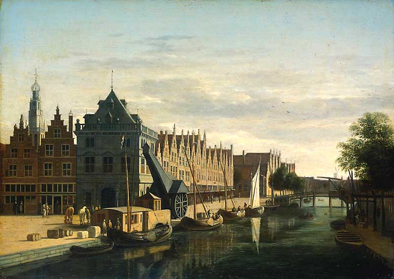Het Spaarne met de Waag, rijksmuseum Amsterdam