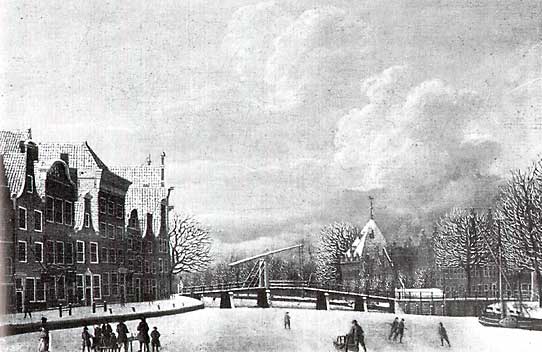 v.l.n.r. de Korte Spaarne, de Gravestenenbrug en de Waagh