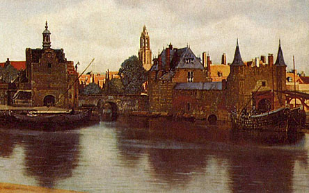 Rotterdamse poort Delft - schilderij van Johannes Vermeer 