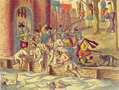Spaanse soldaten vermoorden soldaten en burgers van Zutphen 1572