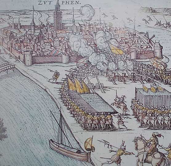 Spaanse soldaten vallen Zutphen aan in het najaar van 1572