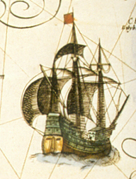 Een galjoen uit de 16e eeuw