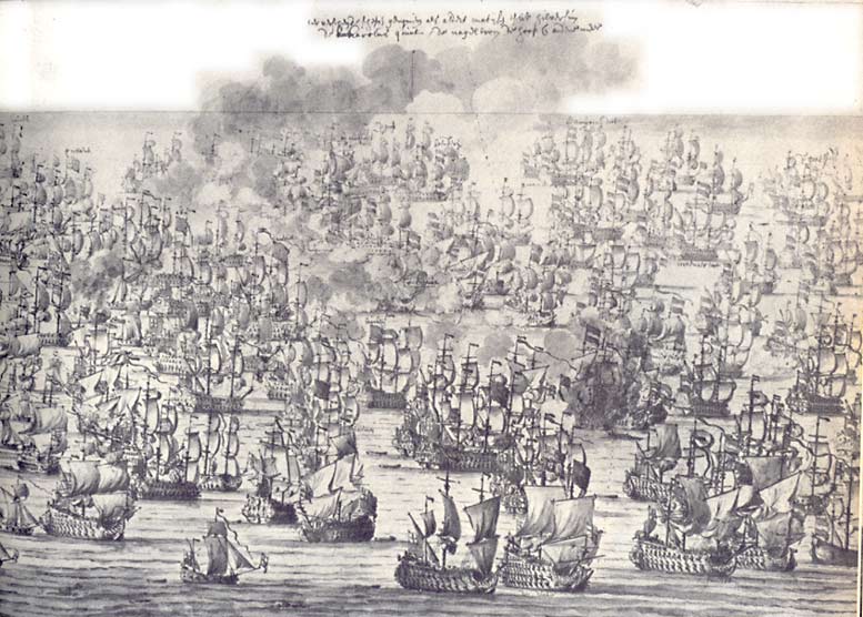 W. van de Velde de oude slag bij Lowestoft 1665 