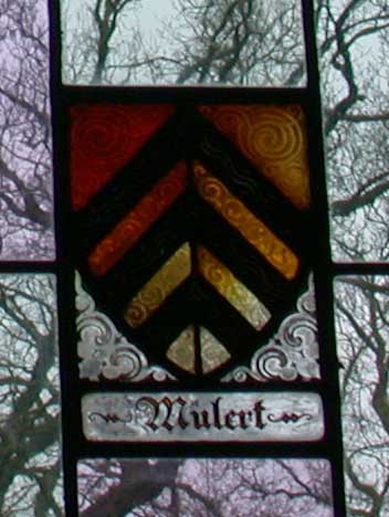 Glas in lood raam van Mulert in het Stift in Weerselo