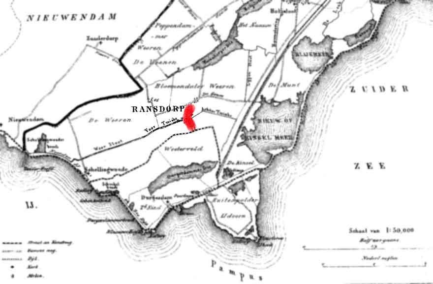 Ransdorp ligt ten noorden van Amsterdam aan de voormalige Zuiderzee