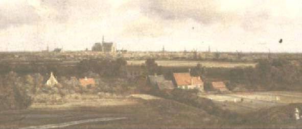 Haarlem gezien vanuit de duinen in Tetrode