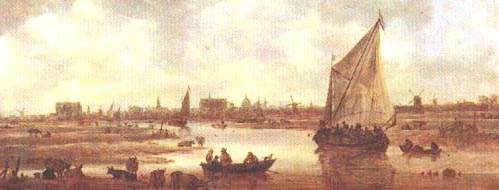 Leiden, gezien vanuit het noorden, de Haarlemmermeer