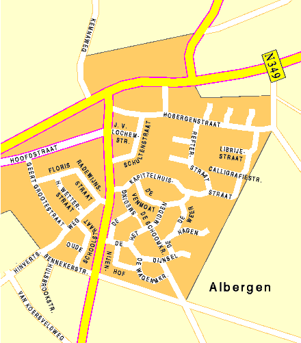 Plattegrond van Albergen