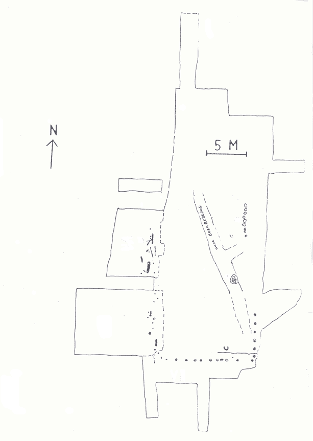 Plattegrond afgraving havezate Hachmeule in Bentelo