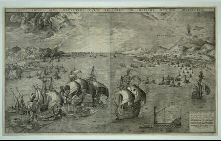 Zeeslag in 1554 in de Straat van         Messina, Frans Huys