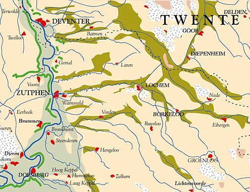 De graafschap Zutphen in Gelderland