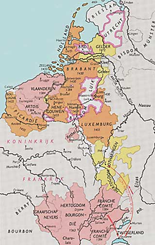 De Bourgondische monarchie vanaf
1380