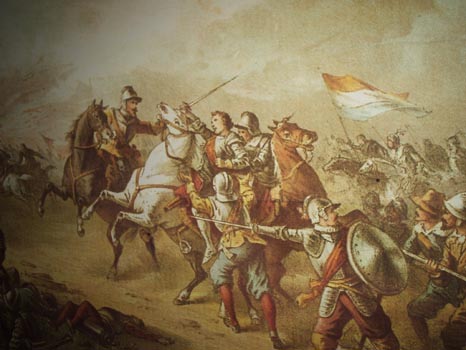 Romantische voorstelling van de slag bij Heiligerlee in 1568