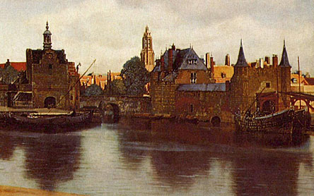 Rotterdamse poort Delft - schilderij van Johannes Vermeer