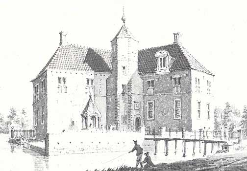 Het oude huis Heeckeren voor de verwoesting in 1584