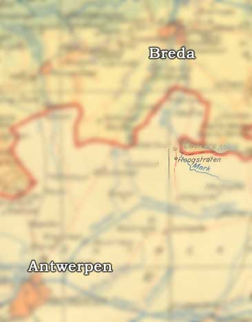 Hoogstraten ligt aan de oude weg tussen Breda en Antwerpen