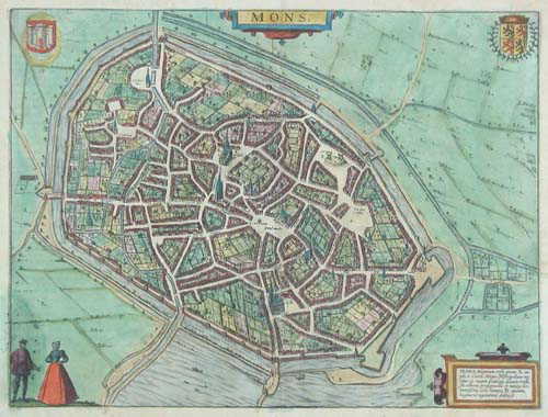 Oude kaart van Mons (Bergen)