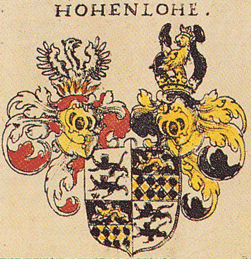 Het familiewapen van Philips van Hohenlohe
