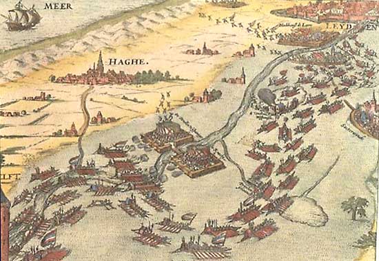 De watergeuzen bevrijden Leiden in 1573