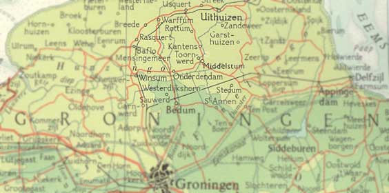 De kaart van Groningen