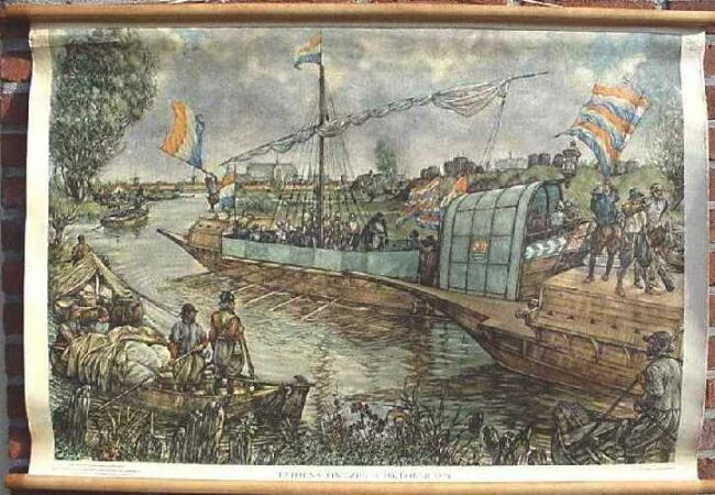 De watergeuzen ontzetten Leiden nadat zij de Spanjaarden uit Zoetermeer hebben verdreven